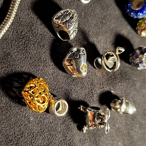 22 Individuality Beads - 925 SS Charms and 8.5" SS bracelet from Kohl's - Picture 3 of 12